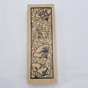 Raindrops On Roses Wooden Rubber Stamp featuring Fans